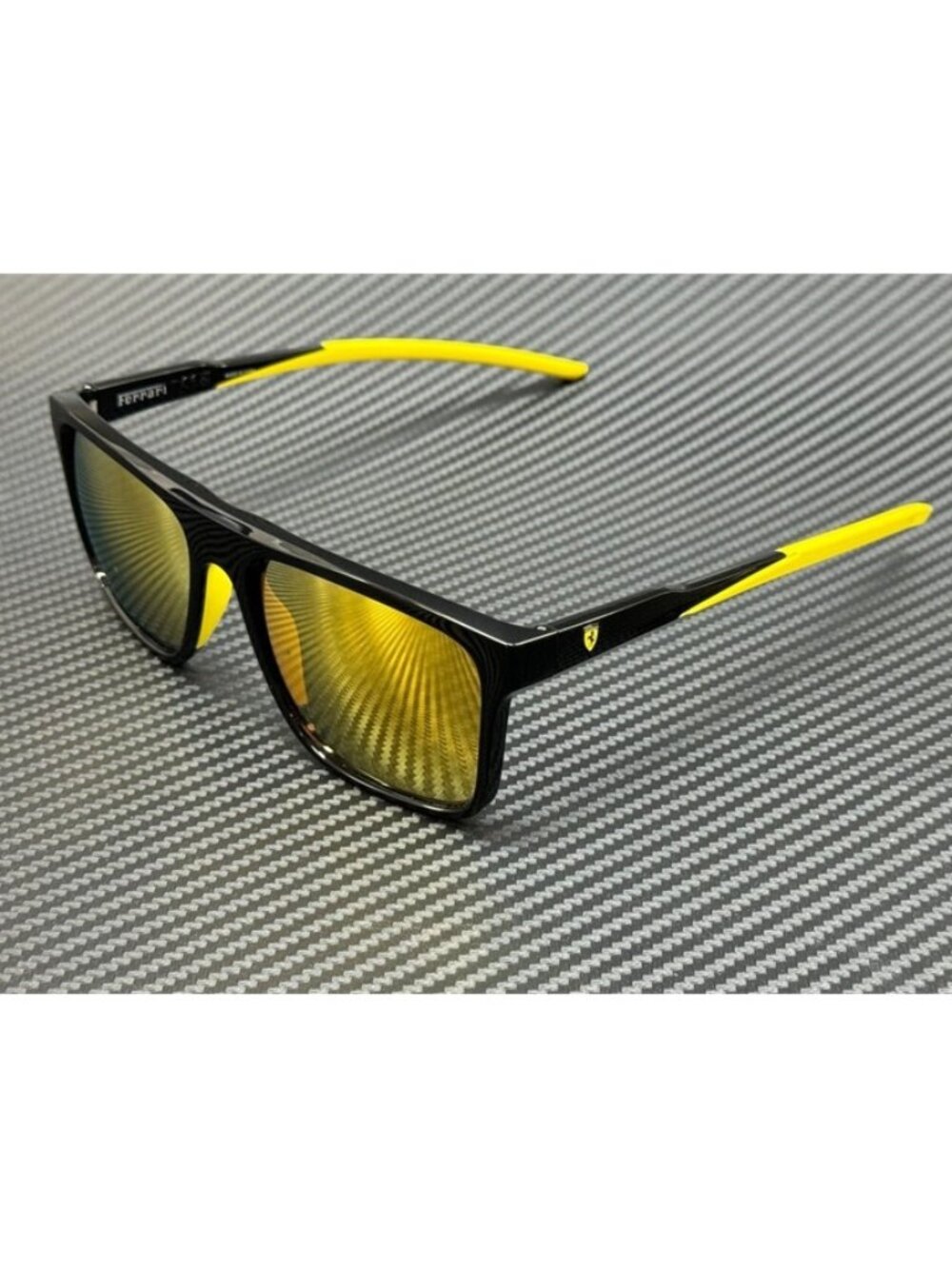 New Ferrari Men Shiny Black Sunglasses 58-18-145